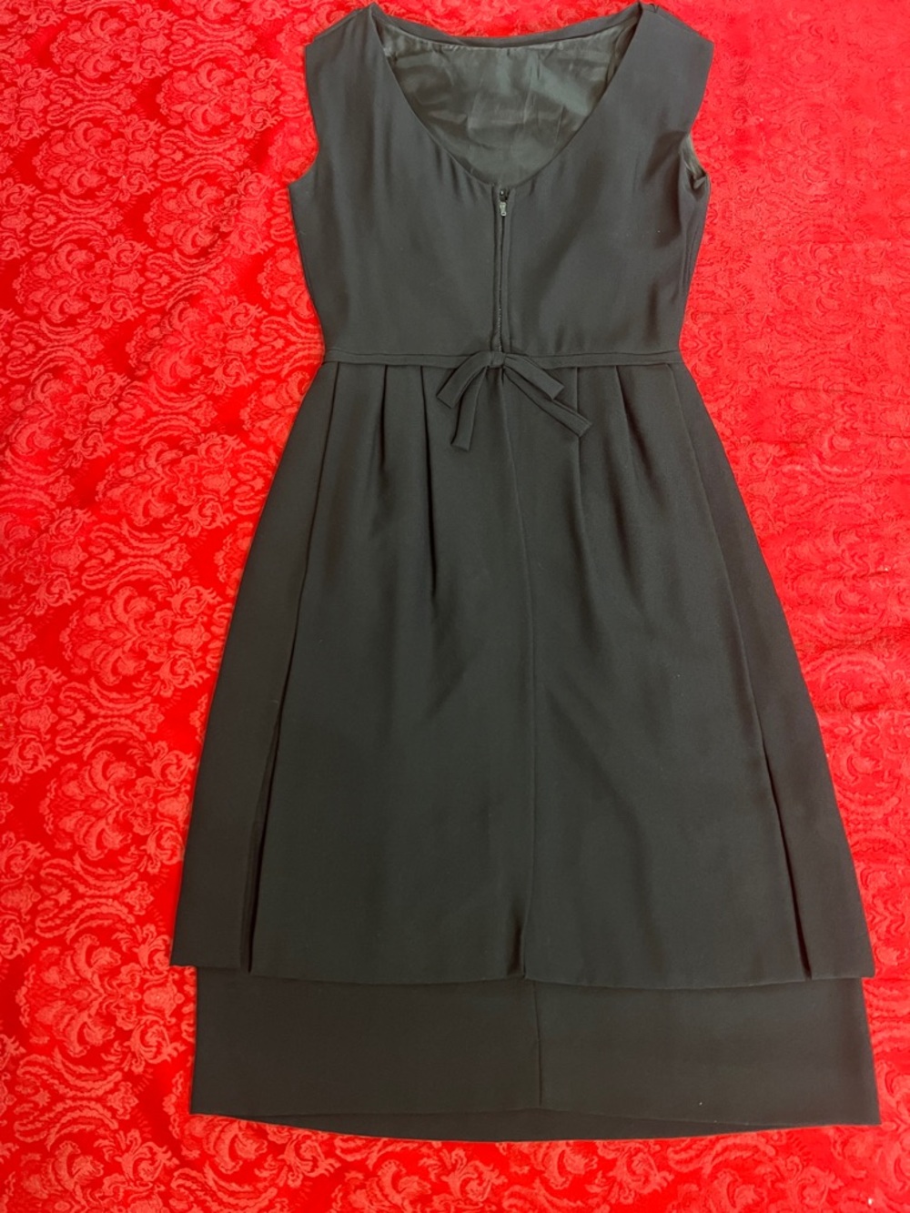Vintage Handmade Black Sheath Dress Sleeveless Bateau Neck XS-S (Estimated Size) - Picture 7 of 11